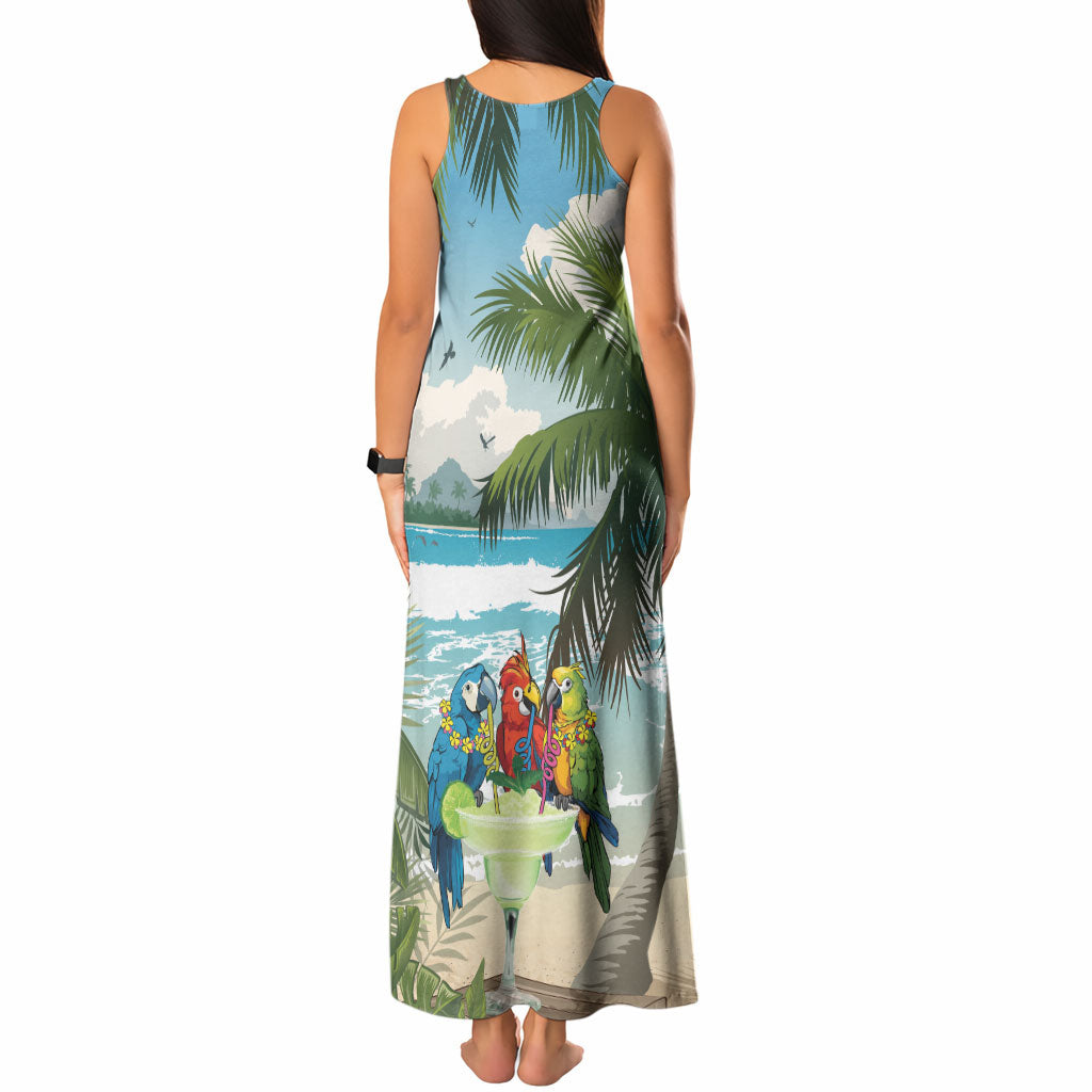 Wish You A Merry Martini Christmas Tank Maxi Dress Cocktail Parrot-dise LT7 - Polynesian Pride