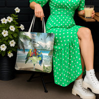 Wish You A Merry Martini Christmas Tote Bag Cocktail Parrot-dise