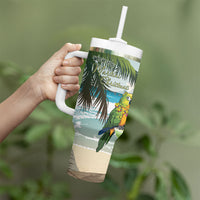 Wish You A Merry Martini Christmas Tumbler With Handle Cocktail Parrot-dise LT7 - Polynesian Pride