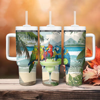 Wish You A Merry Martini Christmas Tumbler With Handle Cocktail Parrot-dise LT7 - Polynesian Pride