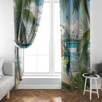 Wish You A Merry Martini Christmas Window Curtain Cocktail Parrot-dise