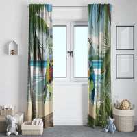 Wish You A Merry Martini Christmas Window Curtain Cocktail Parrot-dise