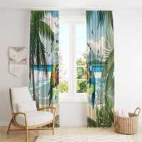 Wish You A Merry Martini Christmas Window Curtain Cocktail Parrot-dise