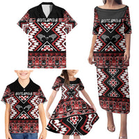 Personalised Taniko Motifs Aotearoa Family Matching Puletasi and Hawaiian Shirt Waitangi Kowhaiwhai Kiwi LT7 - Polynesian Pride