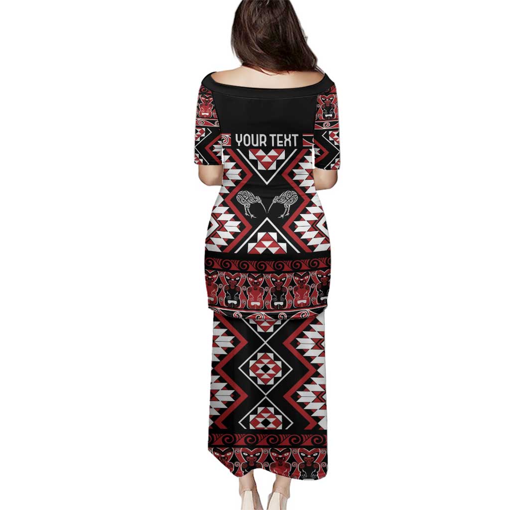 Personalised Taniko Motifs Aotearoa Family Matching Puletasi and Hawaiian Shirt Waitangi Kowhaiwhai Kiwi LT7 - Polynesian Pride