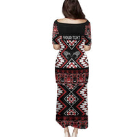 Personalised Taniko Motifs Aotearoa Family Matching Puletasi and Hawaiian Shirt Waitangi Kowhaiwhai Kiwi LT7 - Polynesian Pride