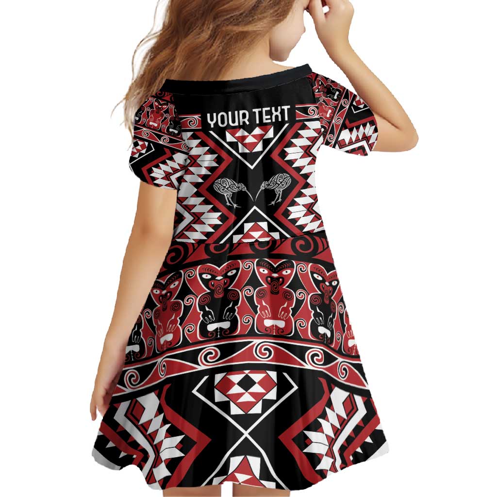 Personalised Taniko Motifs Aotearoa Family Matching Short Sleeve Bodycon Dress and Hawaiian Shirt Waitangi Kowhaiwhai Kiwi LT7 - Polynesian Pride