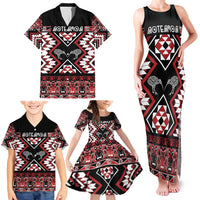 Personalised Taniko Motifs Aotearoa Family Matching Tank Maxi Dress and Hawaiian Shirt Waitangi Kowhaiwhai Kiwi LT7 - Polynesian Pride
