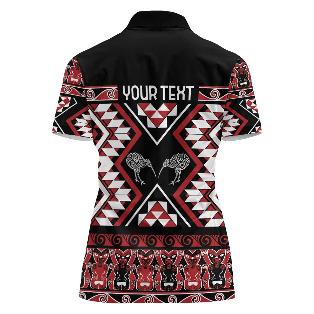 Personalised Taniko Motifs Aotearoa Women Polo Shirt Waitangi Kowhaiwhai Kiwi