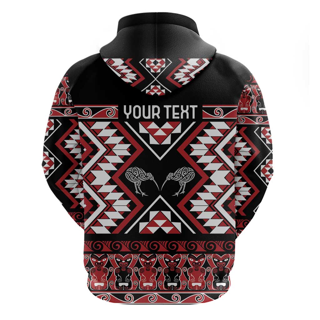 Personalised Taniko Motifs Aotearoa Zip Hoodie Waitangi Kowhaiwhai Kiwi