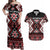Personalised Aotearoa Waitangi Couples Matching Off Shoulder Maxi Dress and Hawaiian Shirt Taniko Motifs - Mania Gecko
