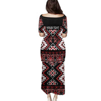 Personalised Aotearoa Waitangi Family Matching Puletasi and Hawaiian Shirt Taniko Motifs - Mania Gecko LT7 - Polynesian Pride