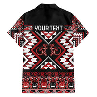Personalised Aotearoa Waitangi Family Matching Short Sleeve Bodycon Dress and Hawaiian Shirt Taniko Motifs - Mania Gecko LT7 - Polynesian Pride