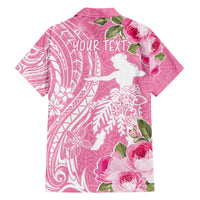 Personalised Hawaii Wahine Family Matching Long Sleeve Bodycon Dress and Hawaiian Shirt Women's Day Maui Lokelani Roses LT7 - Polynesian Pride
