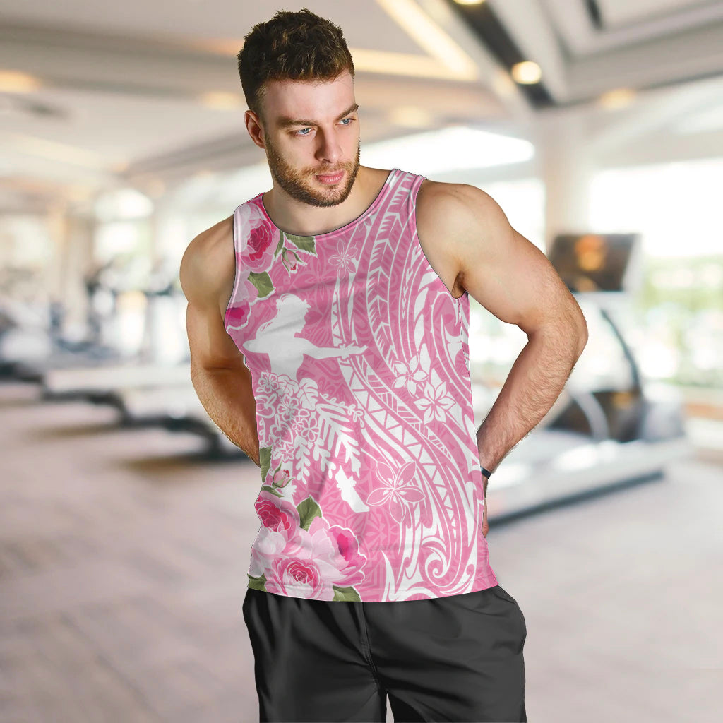 Personalised Hawaii Wahine Men Tank Top Women's Day Maui Lokelani Roses LT7 Pink - Polynesian Pride
