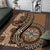 Tonga Ngatu Area Rug Vintage Brown Manulua Motifs