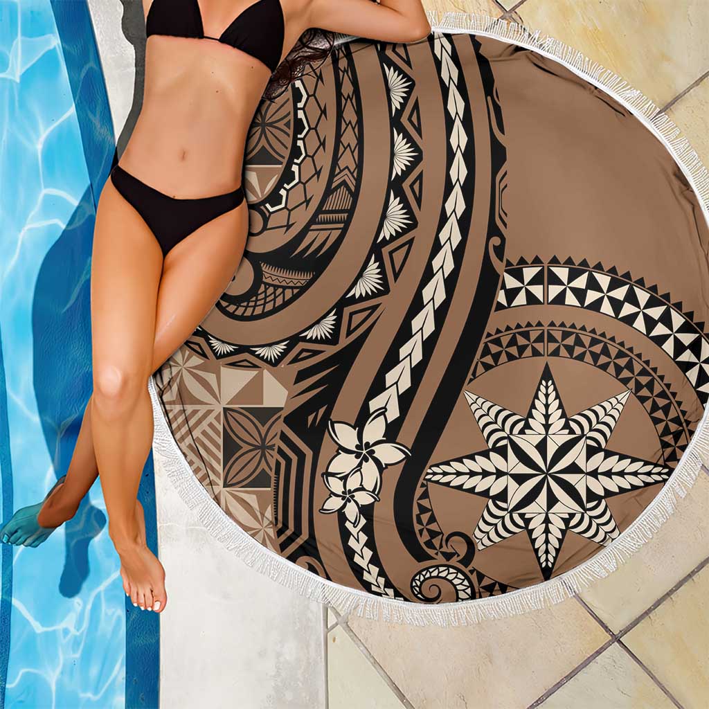 Tonga Ngatu Beach Blanket Vintage Brown Manulua Motifs