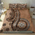 Tonga Ngatu Bedding Set Vintage Brown Manulua Motifs