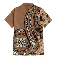 Personalized Tonga Ngatu Family Matching Mermaid Dress and Hawaiian Shirt Vintage Brown Manulua Motifs LT7 - Polynesian Pride