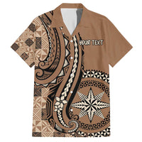 Personalized Tonga Ngatu Hawaiian Shirt Vintage Brown Manulua Motifs
