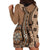 Personalized Tonga Ngatu Hoodie Dress Vintage Brown Manulua Motifs