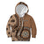 Personalized Tonga Ngatu Kid Hoodie Vintage Brown Manulua Motifs
