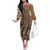 Personalized Tonga Ngatu Off The Shoulder Long Sleeve Dress Vintage Brown Manulua Motifs