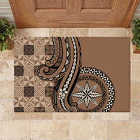 Tonga Ngatu Rubber Doormat Vintage Brown Manulua Motifs