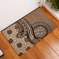 Tonga Ngatu Rubber Doormat Vintage Brown Manulua Motifs