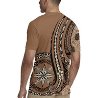 Personalized Tonga Ngatu Rugby Jersey Vintage Brown Manulua Motifs