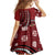 Personalized Tonga Ngatu Family Matching Off Shoulder Short Dress and Hawaiian Shirt Iconic Red Manulua Motifs