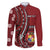 Personalized Tonga Ngatu Family Matching Off Shoulder Short Dress and Hawaiian Shirt Iconic Red Manulua Motifs