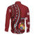Personalized Tonga Ngatu Family Matching Off Shoulder Short Dress and Hawaiian Shirt Iconic Red Manulua Motifs