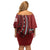 Personalized Tonga Ngatu Family Matching Off Shoulder Short Dress and Hawaiian Shirt Iconic Red Manulua Motifs