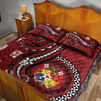 Tonga Ngatu Quilt Bed Set Iconic Red Manulua Motifs