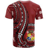 Personalized Tonga Ngatu T Shirt Iconic Red Manulua Motifs
