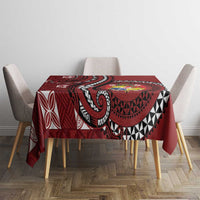 Tonga Ngatu Tablecloth Iconic Red Manulua Motifs