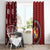 Tonga Ngatu Window Curtain Iconic Red Manulua Motifs