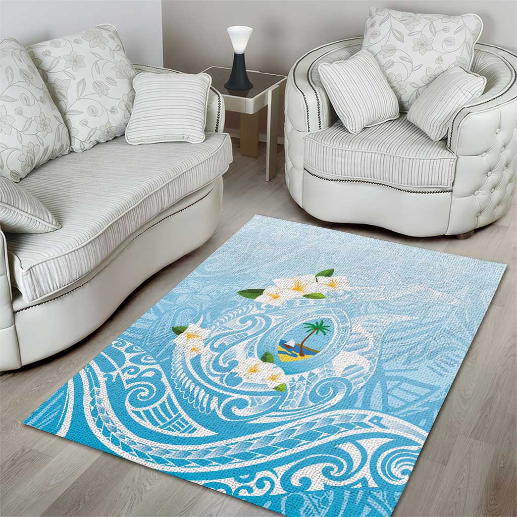 Guam Fishhook Mix Guasali Flowers Area Rug Dreaming Turquoise