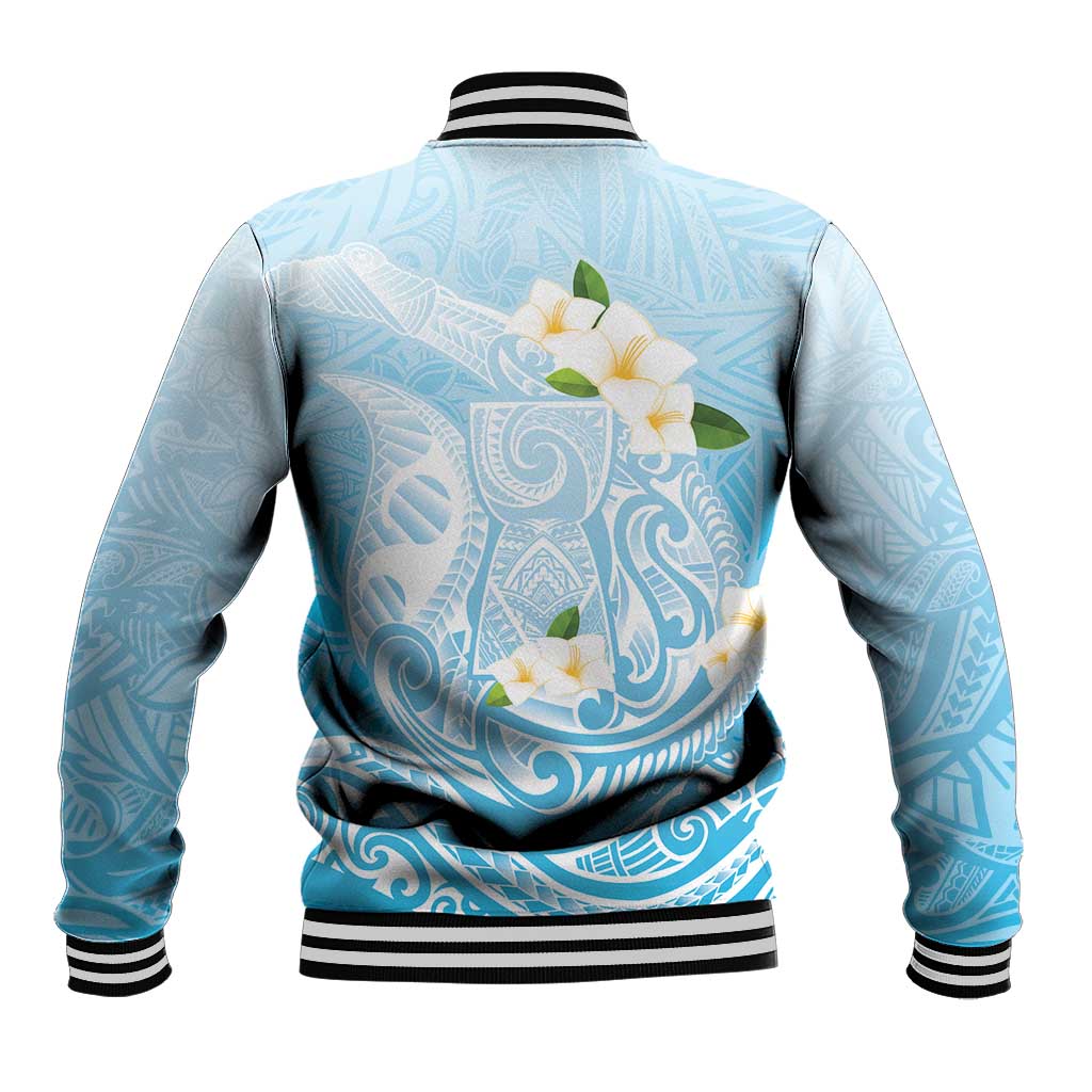 Guam Fishhook Mix Guasali Flowers Baseball Jacket Dreaming Turquoise