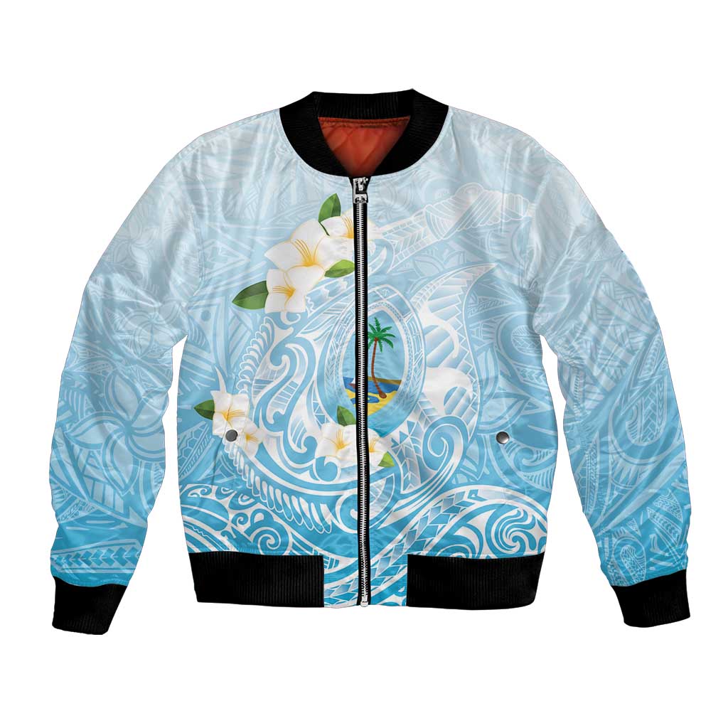 Guam Fishhook Mix Guasali Flowers Bomber Jacket Dreaming Turquoise