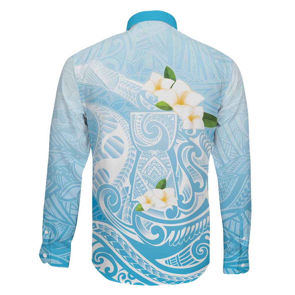 Guam Fishhook Mix Guasali Flowers Family Matching Off Shoulder Maxi Dress and Hawaiian Shirt Dreaming Turquoise LT7 - Polynesian Pride