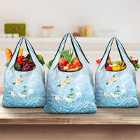Guam Fishhook Mix Guasali Flowers Grocery Bag Dreaming Turquoise