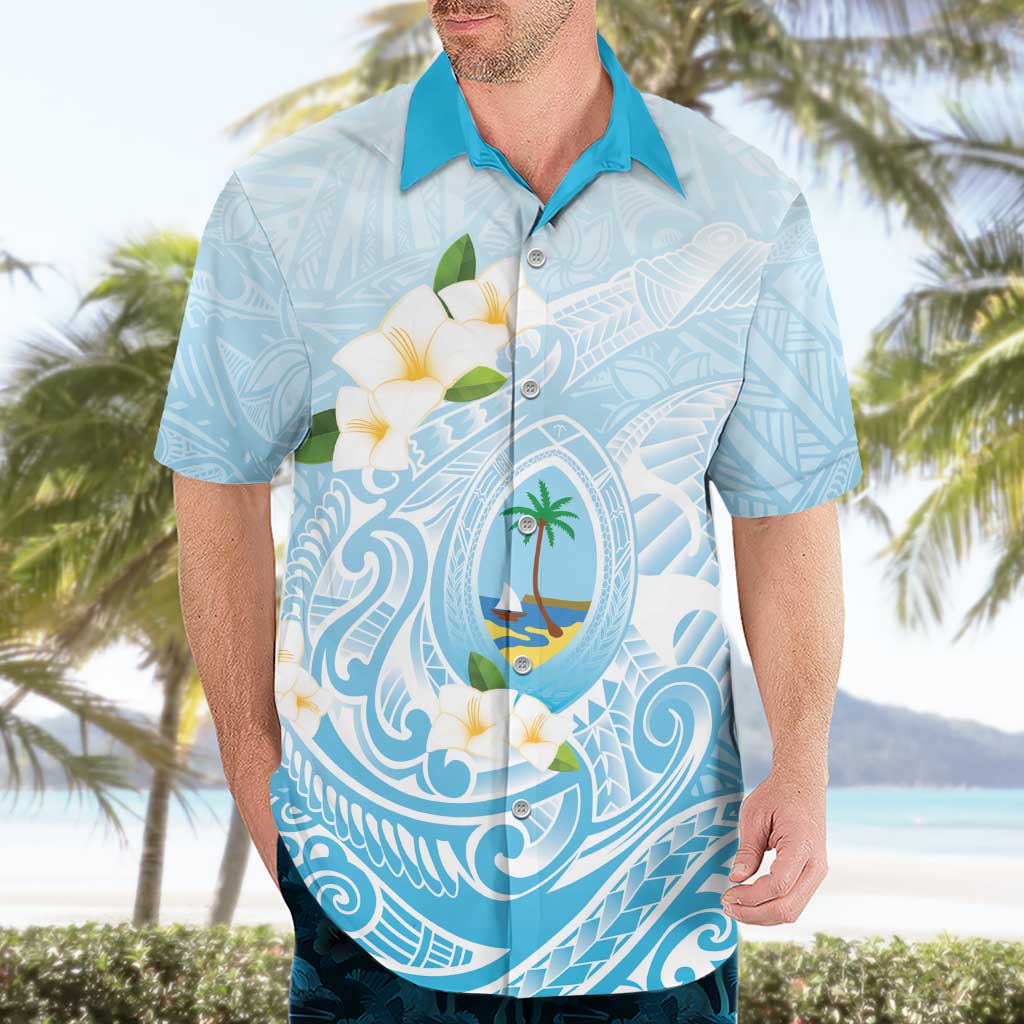 Guam Fishhook Mix Guasali Flowers Hawaiian Shirt Dreaming Turquoise