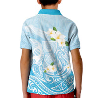 Guam Fishhook Mix Guasali Flowers Kid Polo Shirt Dreaming Turquoise