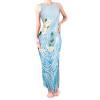 Guam Fishhook Mix Guasali Flowers Tank Maxi Dress Dreaming Turquoise