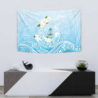 Guam Fishhook Mix Guasali Flowers Tapestry Dreaming Turquoise