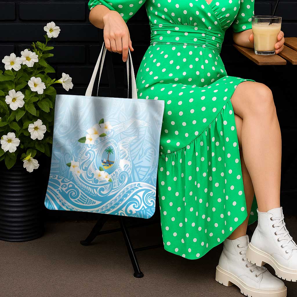 Guam Fishhook Mix Guasali Flowers Tote Bag Dreaming Turquoise