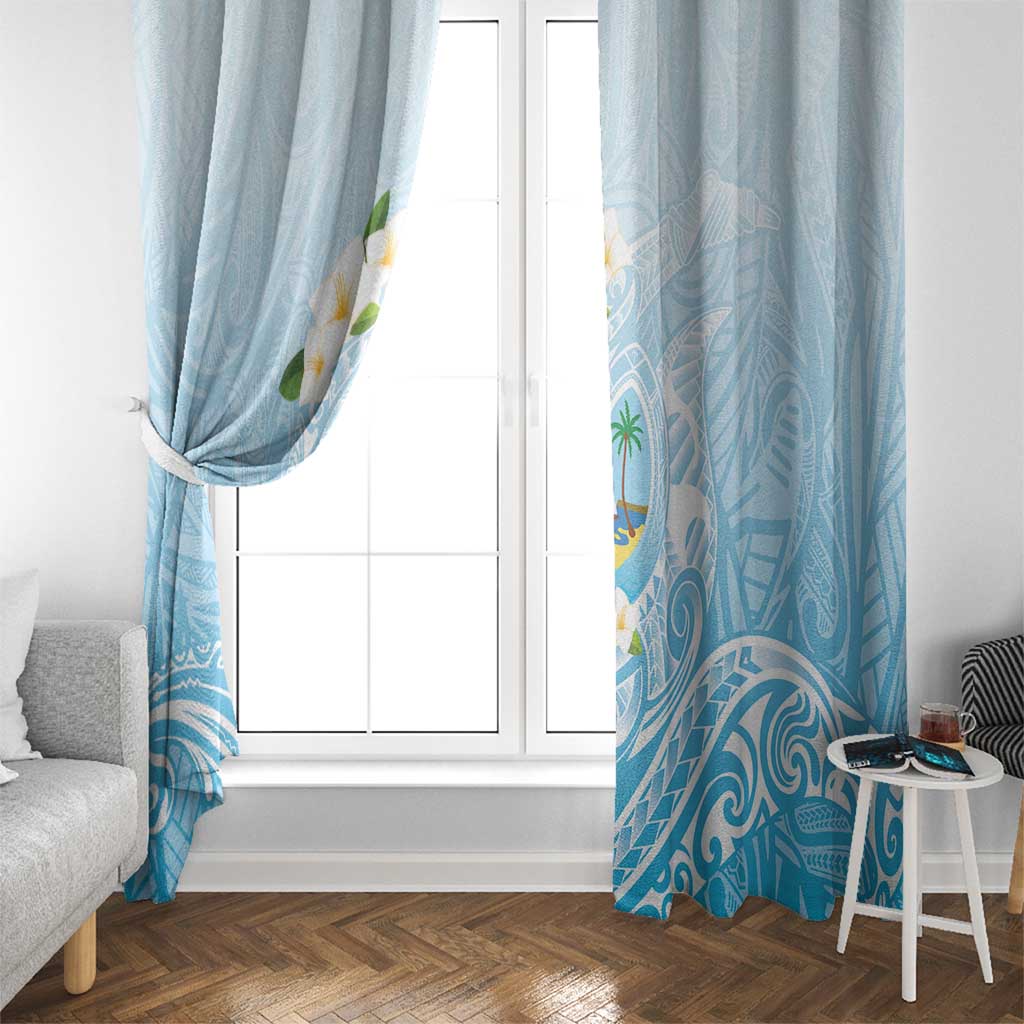 Guam Fishhook Mix Guasali Flowers Window Curtain Dreaming Turquoise