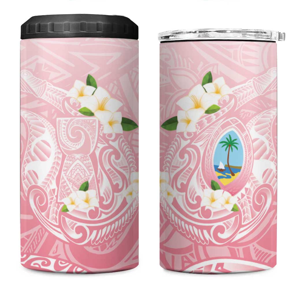 Guam Fishhook Mix Guasali Flowers 4 in 1 Can Cooler Tumbler Dreaming Coral